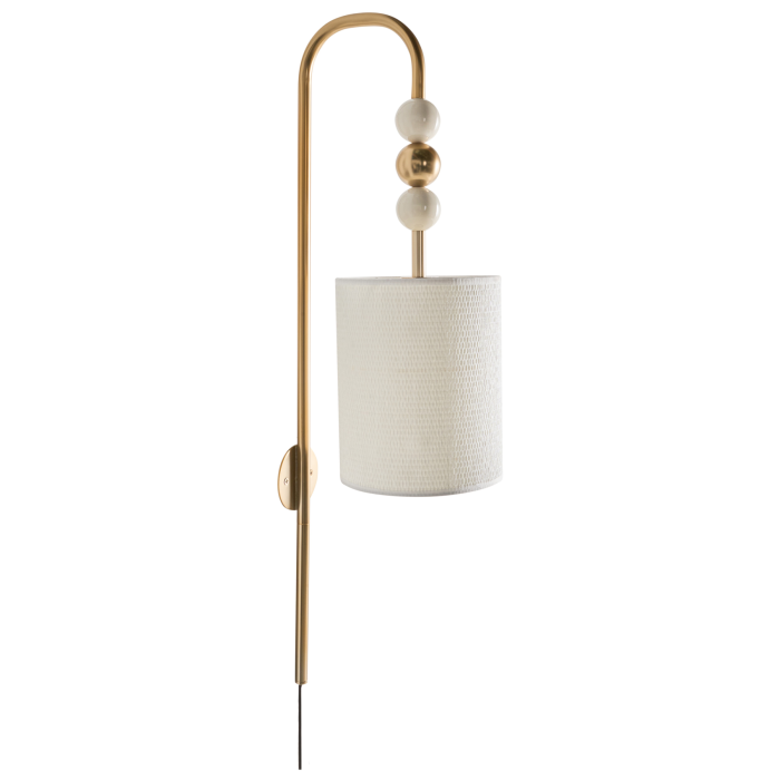 SARAVINE Metal Wall Lamp - Brass with Beige