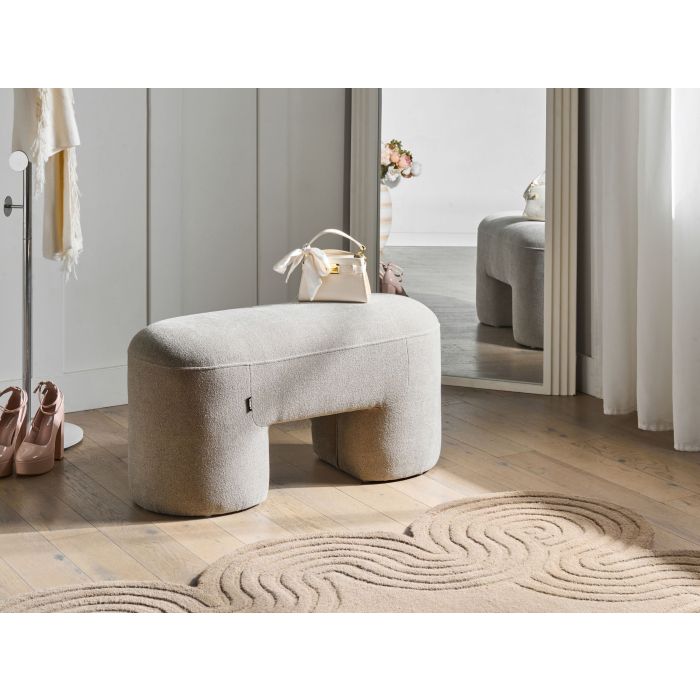BOGEXA Boucle Ottoman Seat - Light Beige