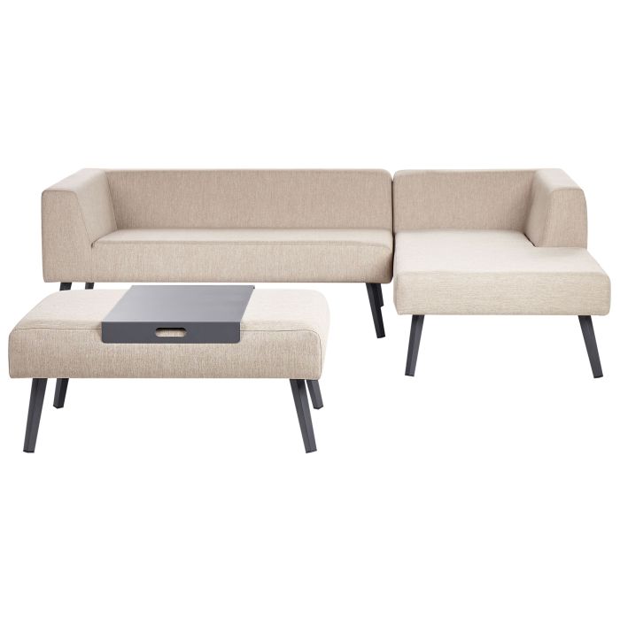 Garden Corner Sofa with Table 4 Seater SORRIVOLI Left Hand Beige