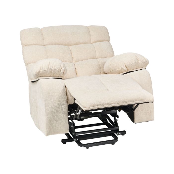 GAVORA Fabric Electric Recliner Sofa - Light Beige