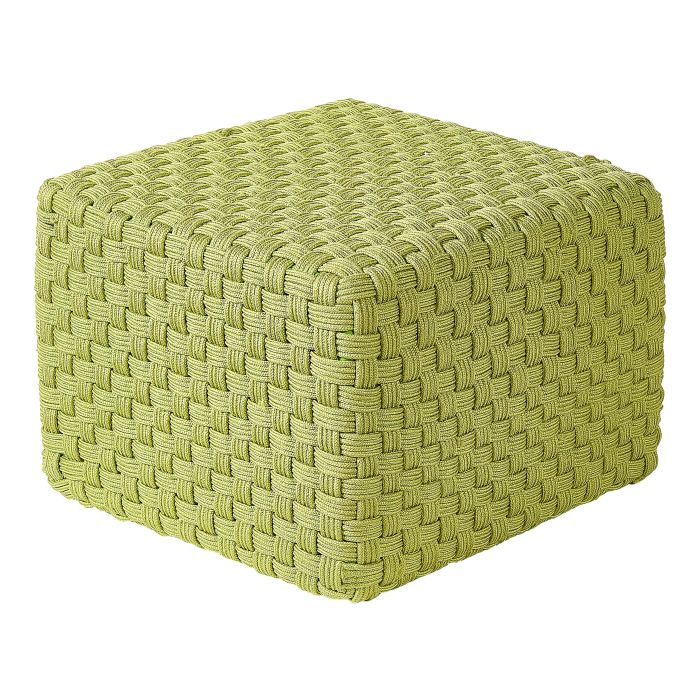 Outdoor Woven Pouffe Green NALLI