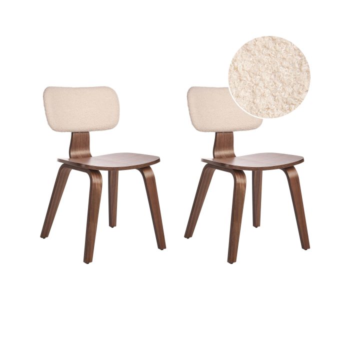 Set of 2 Dining Chairs LUCINDA Wood Dark Brown