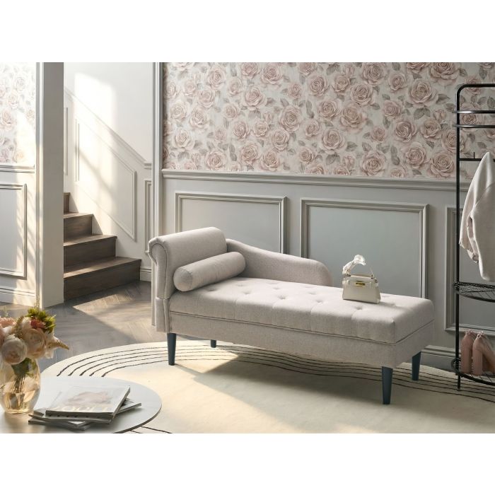 CAMAXO Fabric Left Hand Chaise Longue - Beige
