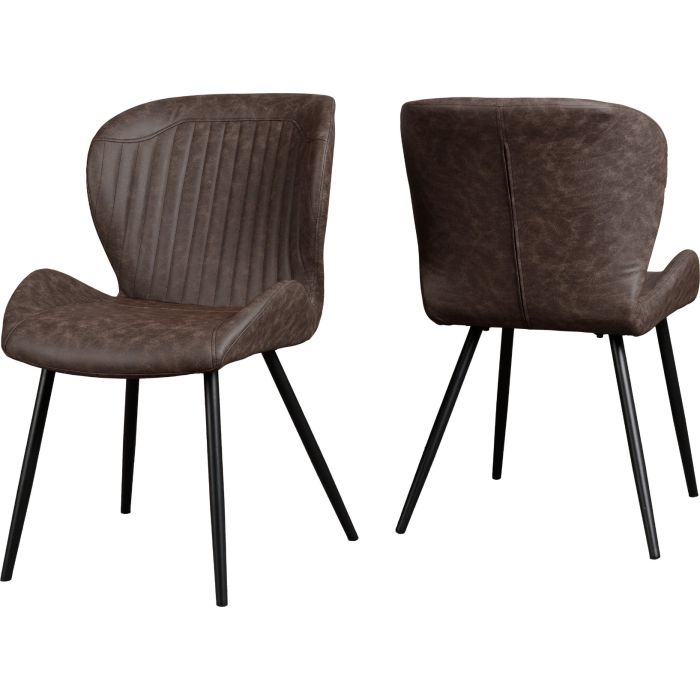 Quebec Chair (Box of 4) - Brown Faux Leather