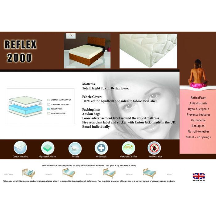 Lothian Serene Comfort Reflex 2000 Mattress - 3ft Single