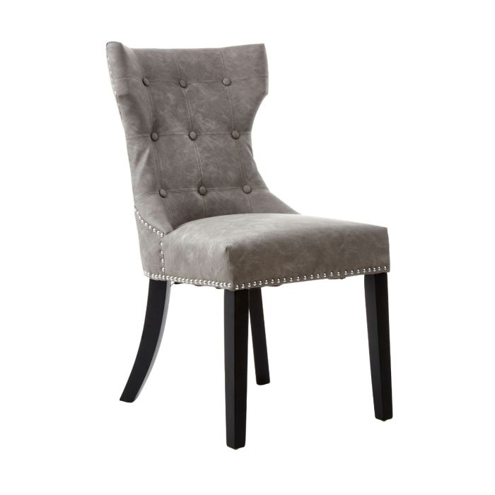 Daxton Grey Leather Effect Dining Chair
