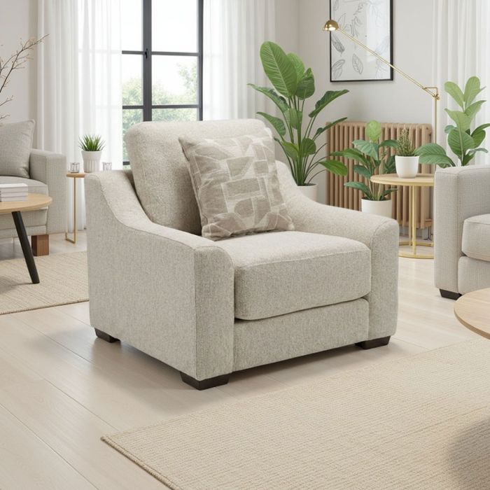 BRAMFORD Fabric Armchair - Beige