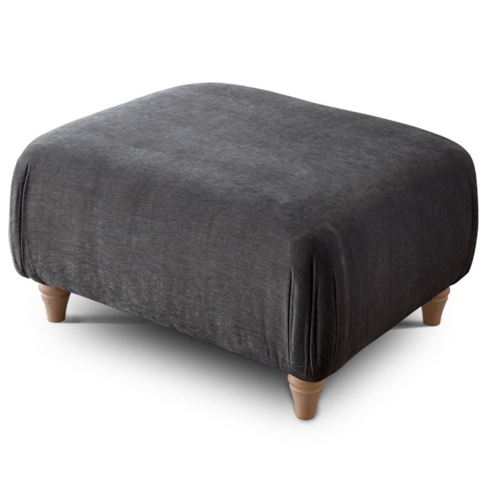 Footstool - RAYONG Fabric - Charcoal