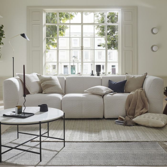 3 Seater Sofa - ESSAOUIRA Fabric Coconut Milk