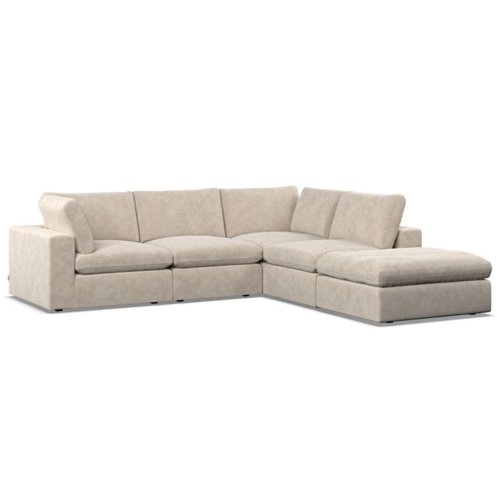 Corner Sofa - OBLAK Fabric 4 Seater Left Hand Facing - Eggshell