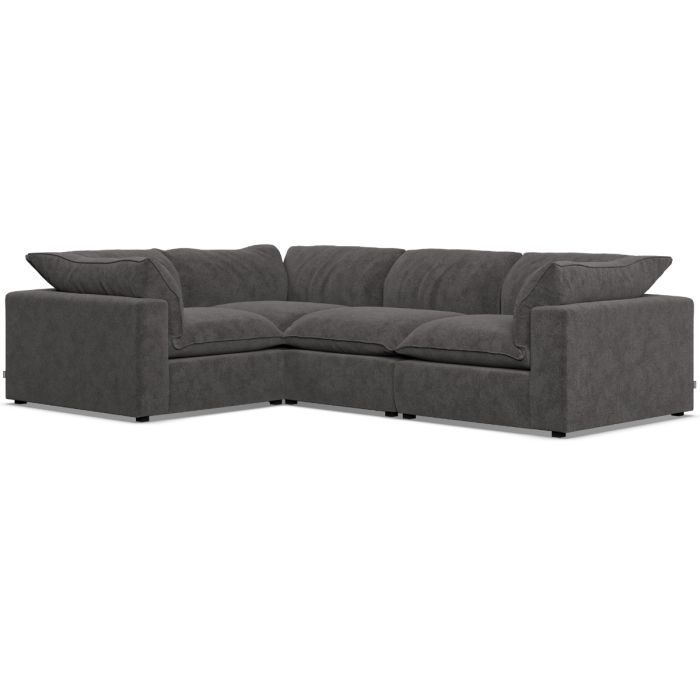 Corner Sofa - PUEBLA Fabric 3 Seater Right Hand Facing Slate