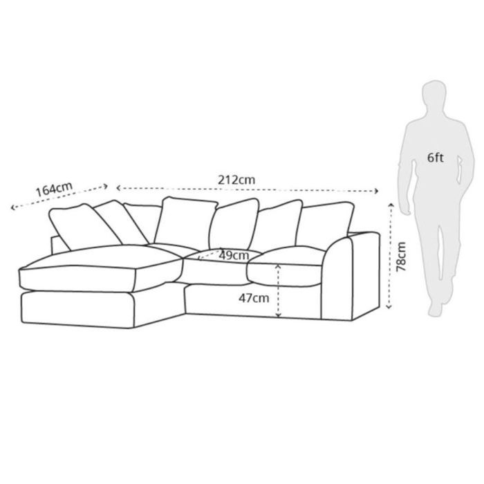BLAKE Faux Leather 4 Seater L Shaped Scatterback Corner Sofa - Chocolate, Right Hand Facing