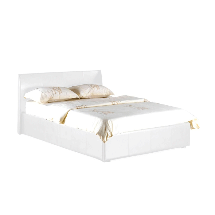 Luxury Redefined Purbeck Leather Effect High Headboard Ottoman Storage Bed White - Double 4ft6