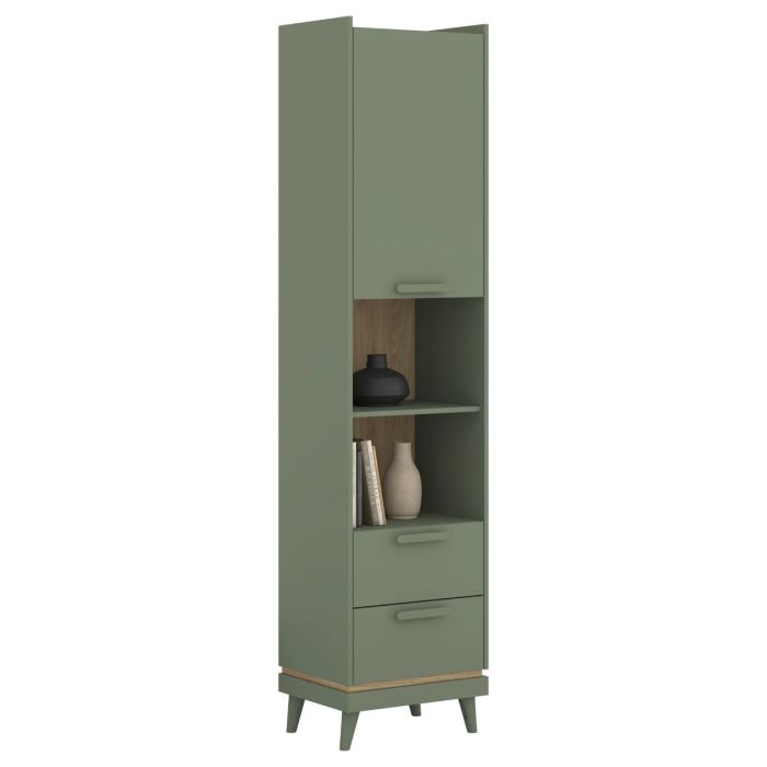 NORA Tall Display and Storage Cabinet - Green