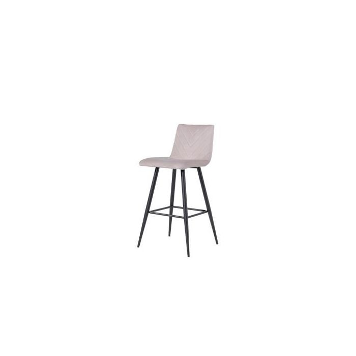 SERANO Velet Cannock Retro Bar Stool Set of 2 - Taupe