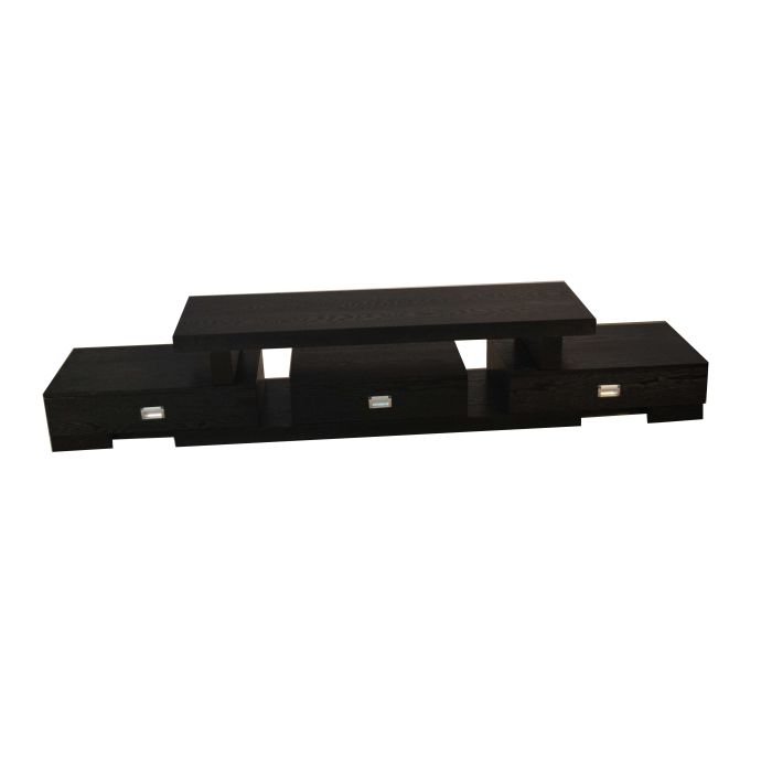 Tokyo 3 Drawer Long Black TV Stand