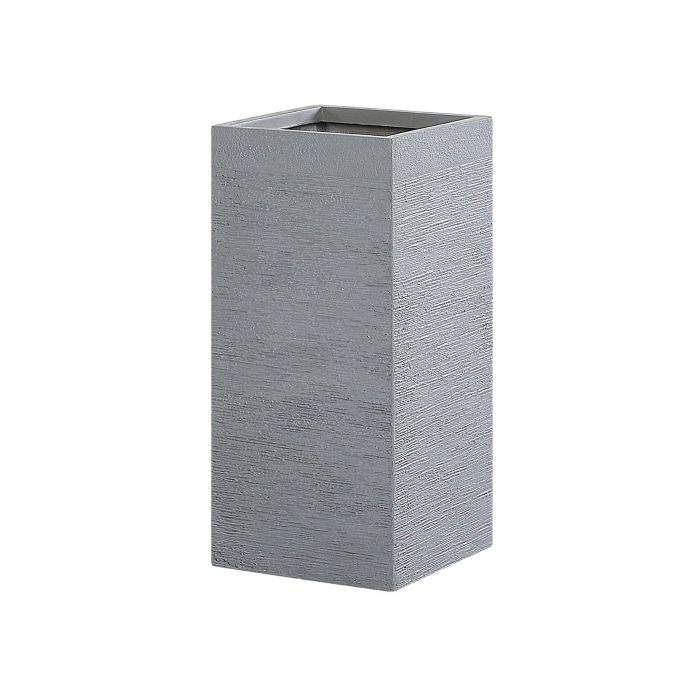 Plant Pot Grey Fibre Clay Tall Flower Planters Square Indoor Outdoor Garden Accessories 