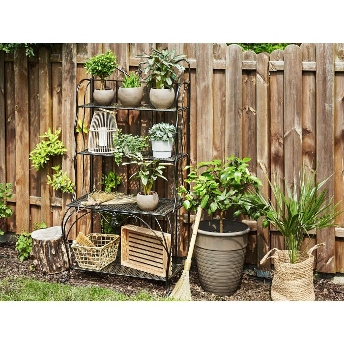 4 Tier Metal Shelving Unit Black PAVONA