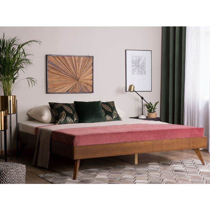 EU King Size Bed Dark Wood BERRIC