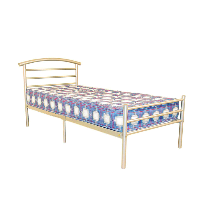 Helston Silver Metal Small Double Bed Frame