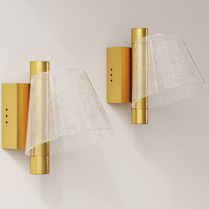 HERON Led Wall Lamp 2 Pack Modern Indoor Starry Wall Light Gold Tone