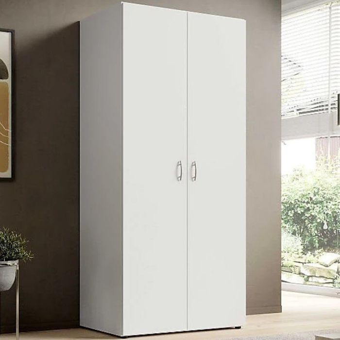 BRIXEN 2 Door Wardrobe White - 80cm