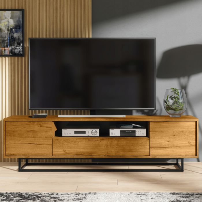 PEARL TV Unit 200cm - Dark Oak