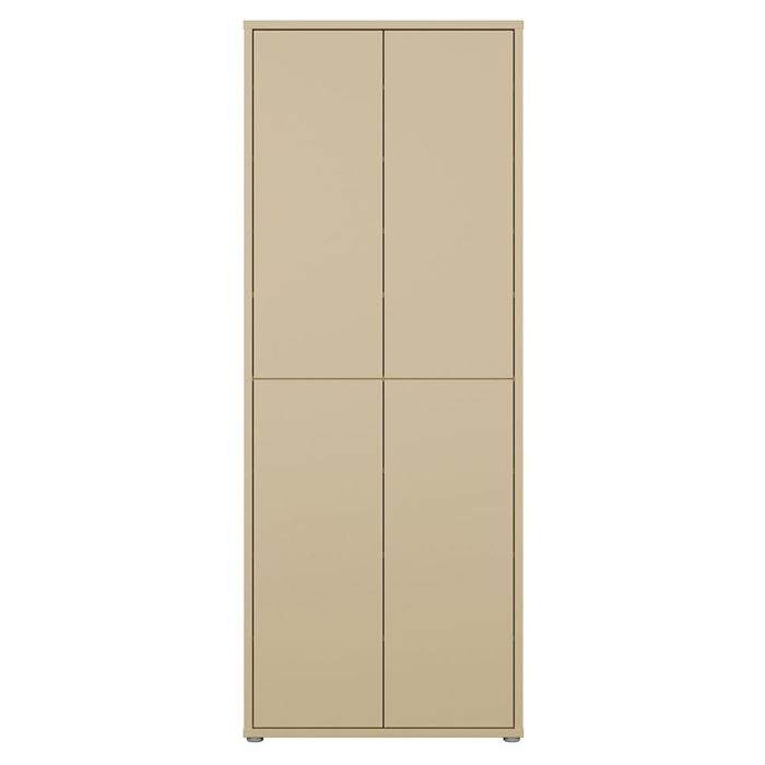 SOLARA Tall Shoe Cabinet with 4 Push to Open Doors - Yellow