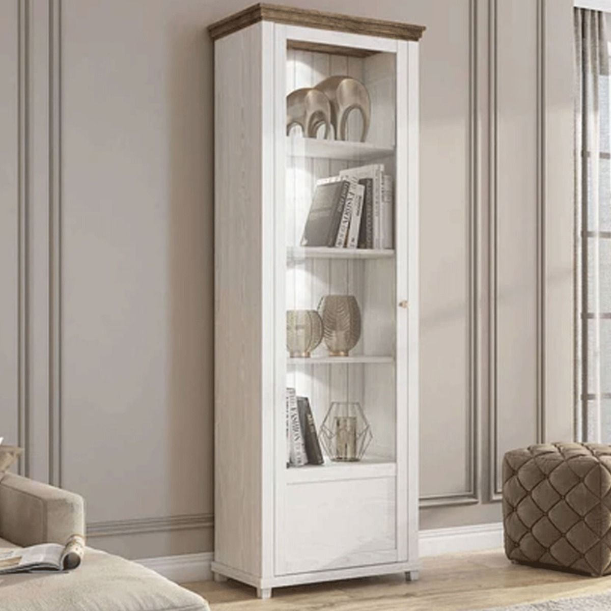 Prism Tall Stylish Display with Left Opening Abisko Ash