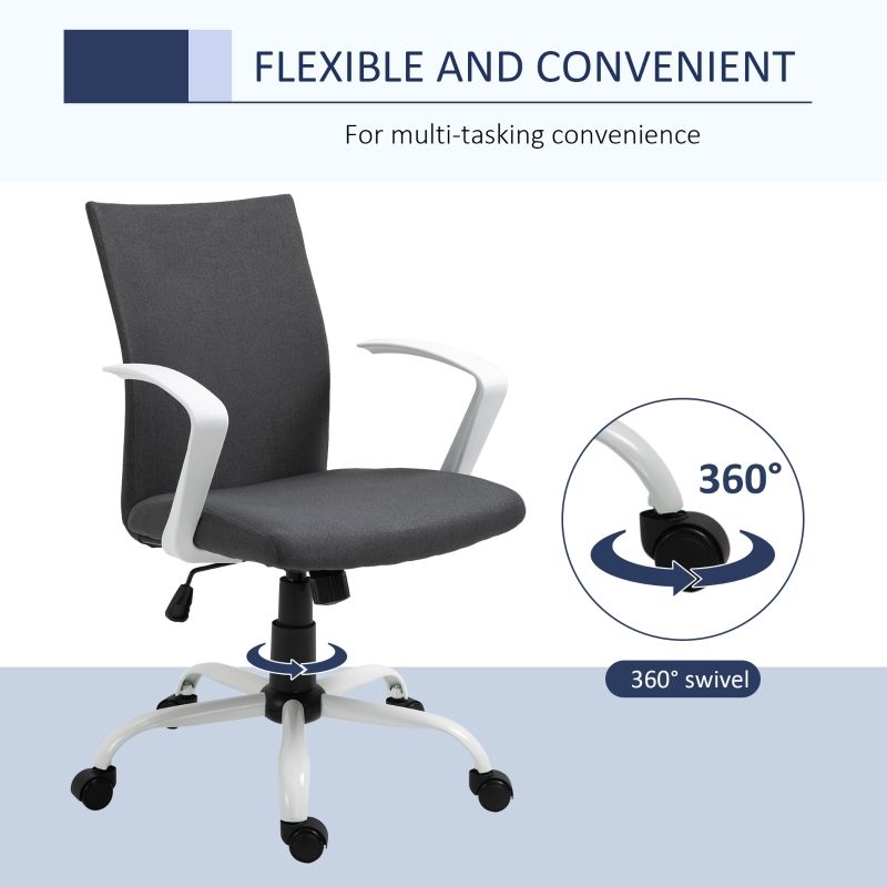 Office Chair Linen Swivel Computer Desk Chair Home Study Task Chair