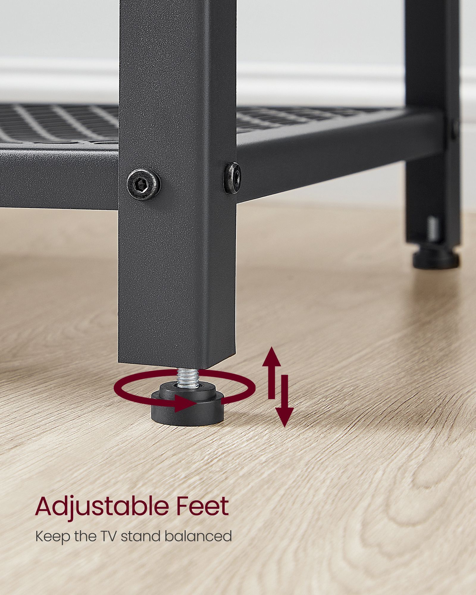 TV Stand for 65" Wide TVs Charcoal Grey and Ink Black