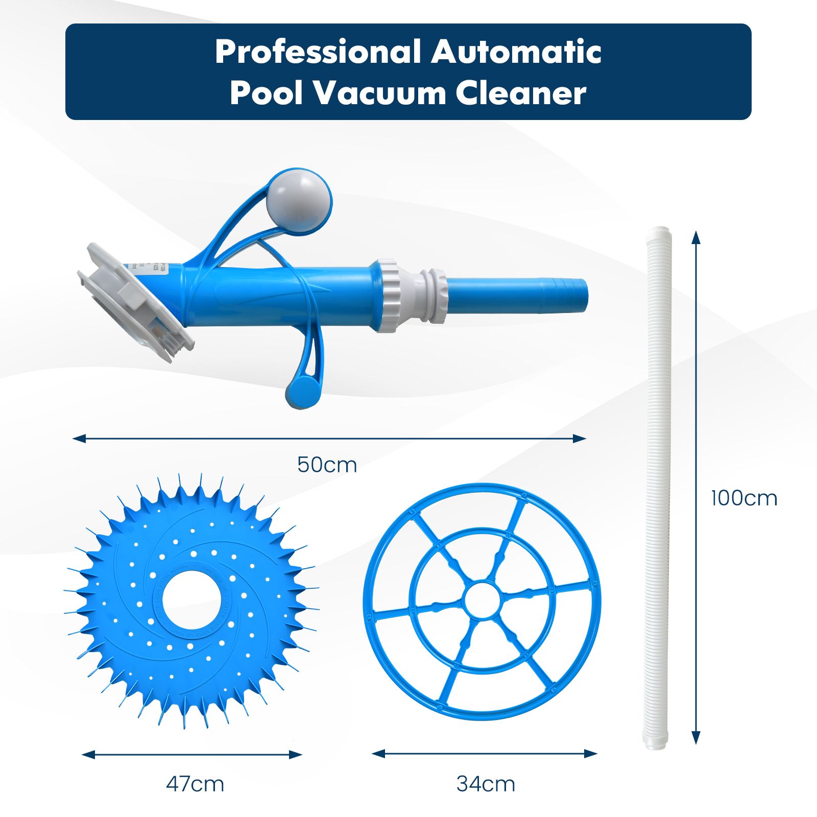 Upgraded Automatic Pool Cleaner with 36-Fin Disc
