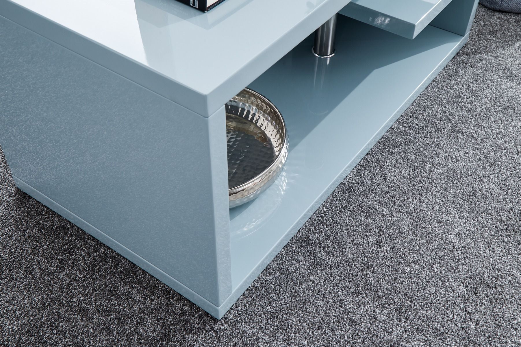 Polar High Gloss 4Pcs Living Room Furniture Set With LED Lights Grey