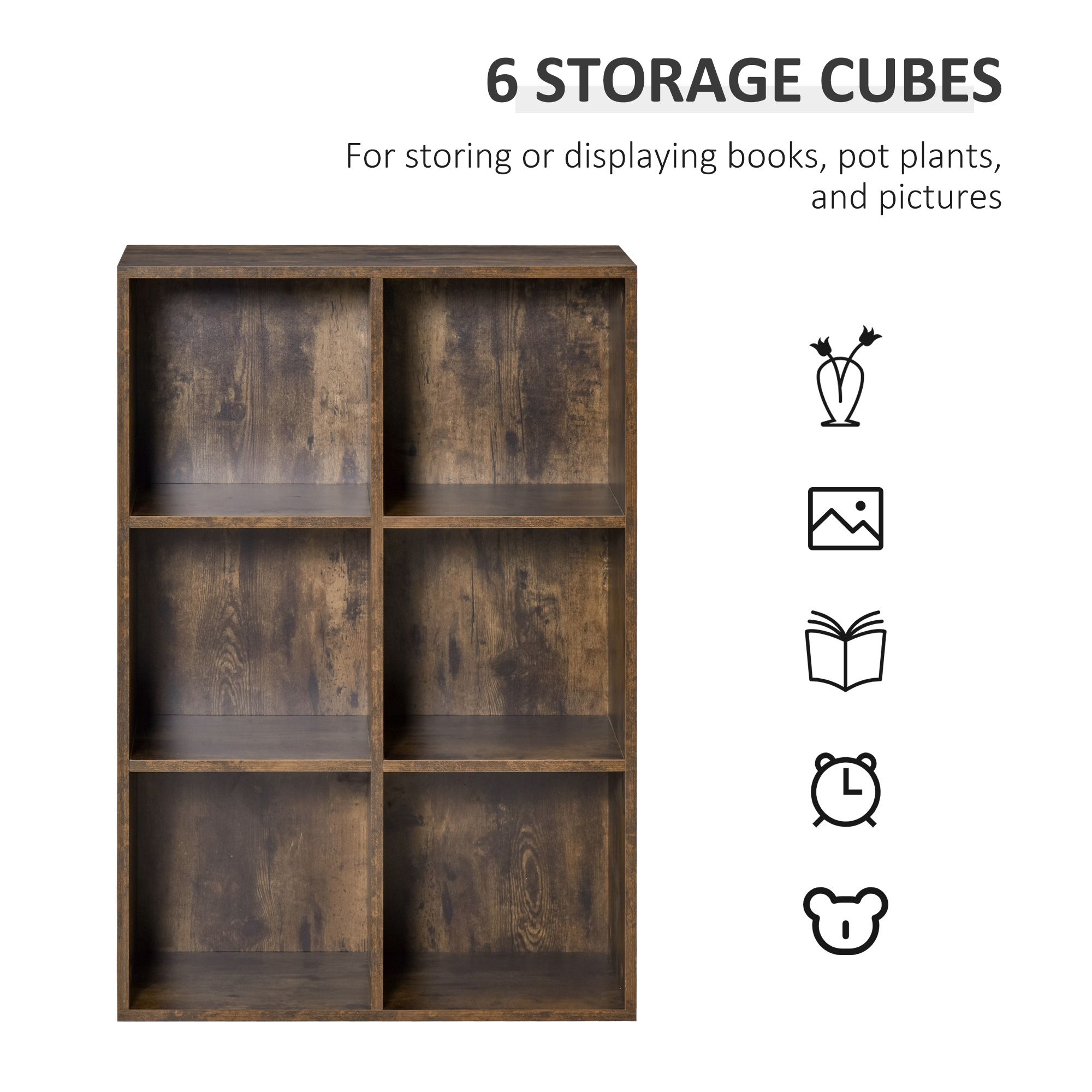 Cubic Bookcase Shelves Storage Display for Study, Living Room