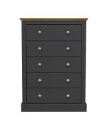 Black Chest of Drawers - DARTFORD Medium Chest  5 Drawers