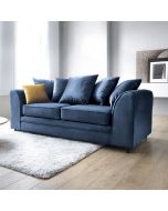 NIOMI Velvet 3 Seater Scatterback Sofa - Dark Blue