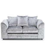 ARABIA Crushed Velvet 2 Seater Scatterback Sofa - Silver