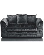 ARABIA Crushed Velvet 2 Seater Scatterback Sofa - Black