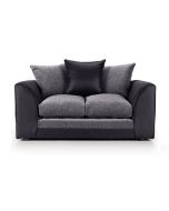 SOLACE Chenille Fabric 2 Seater Scatterback Sofa Set - Black and Grey