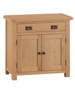 Classic Small 2 Door 1 Drawer Sideboard - Medium Oak Finish