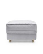 NIOMI Velvet Footstool - Light Grey