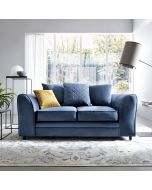 NIOMI Velvet 2 Seater Scatterback Sofa - Dark Blue