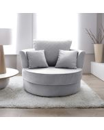 NIOMI Velvet Swivel Chair - Light Grey