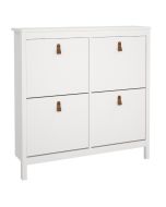 Barcelona Shoe cabinet 4 compartments in White - White