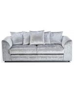 ARABIA Crushed Velvet 3 Seater Scatterback Sofa - Silver