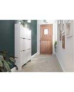 Narrow 6 Drawer Shoe Cabinet White