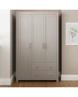 LANCASTER 3 Door Wardrobe with 2 Drawers Grey