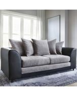 LINACRE 3 Seater Sofa - Black and Charcoal