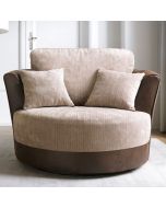 LINACRE Swivel Chair - Brown and Beige