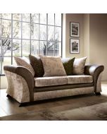 Lloyd Crushed Chenille 3 Seater - Brown and Beige